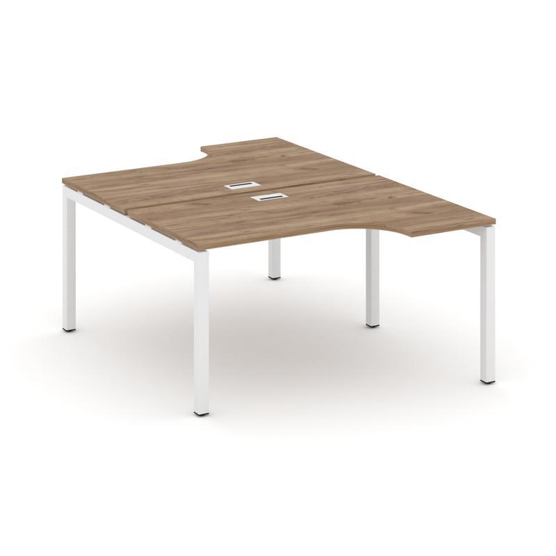 Style Project Рабочая станция эргоном. SN-5P.DRPA-012 Дуб Табак/Металл Белый 1580*1432/1992*750