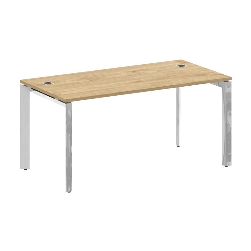 Onix Direct Lux Стол руководителя П-обр. м/к M-O.MP-SRR-4.8 Тиквуд Светлый/Нержавеющая Сталь/Хром 15