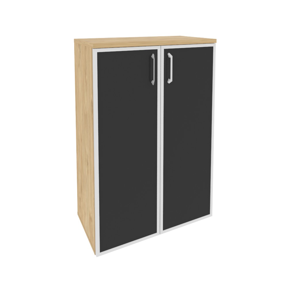 Onix Шкаф средний широкий O.ST-2.4 R black Тиквуд Светлый/Стекло Black 800*420*1207