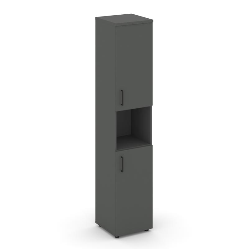 Style Project Шкаф высокий узкий SN.STU.E-107(R) Антрацит/Черный Ручки 400*400*1982