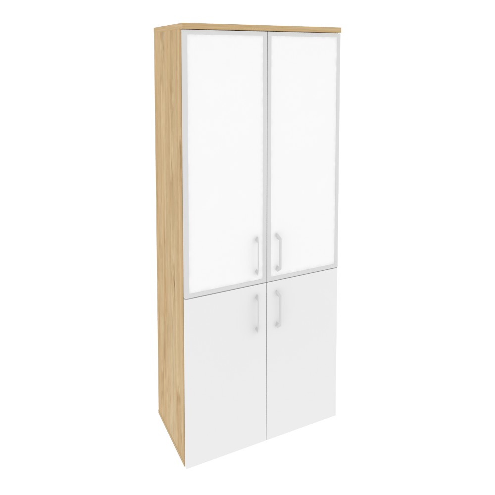 Onix Шкаф высокий широкий O.ST-1.2 R white Тиквуд Светлый/Белый Бриллиант/Стекло White 800*420*1977