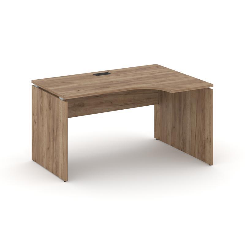 Style Project Стол рабочий эргоном. SN-D.SPA-001(R) Дуб Табак/Черная Заглушка 1380*600/980*750