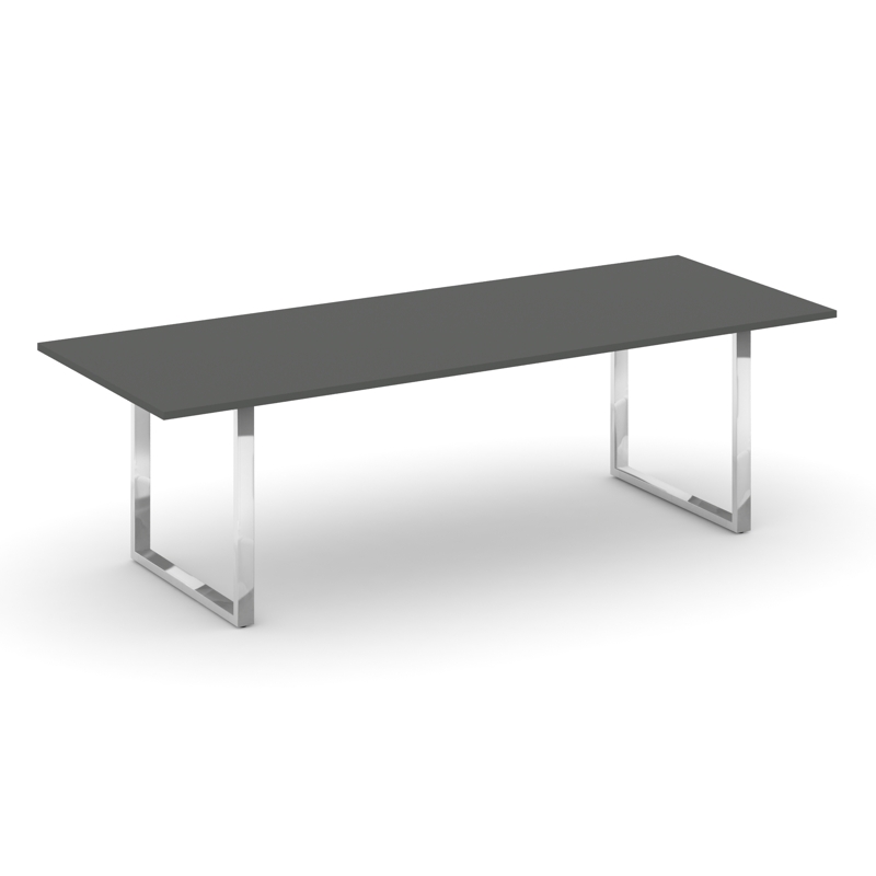 Style Project Direct Lux Стол переговорный M-SN-6O.SPRG-258.3 Антрацит/Нержавеющая Сталь/Хром 2580*9