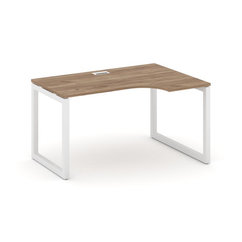 Style Project Стол рабочий эргоном. SN-5O.SPA-001(R) Дуб Табак/Металл Белый 1380*600/980*750