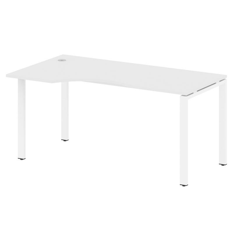 Metal System Стол криволинейный левый на П-образном м/к БП.СА-1 (L) Белый/Металл Белый 1600*900*750