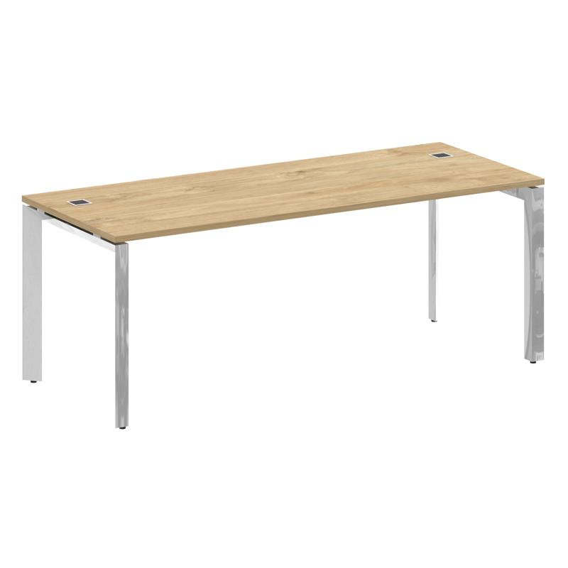 Onix Direct Lux Стол руководителя П-обр. м/к M-O.MP-SRR-6.8 Тиквуд Светлый/Нержавеющая Сталь/Хром 19