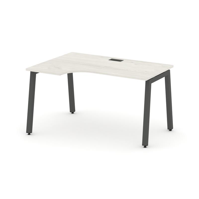 Style Project Стол рабочий эргоном. SN-5A.SPA-002(L) Дуб Наварра/Металл Антрацит 1580*600/980*750