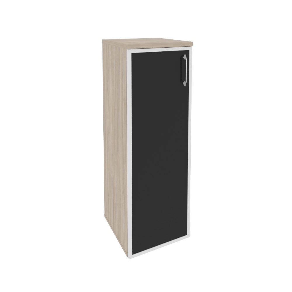Onix Шкаф средний узкий левый O.SU-2.4 R (L) black Дуб Аттик/Cтекло Black 400*420*1207