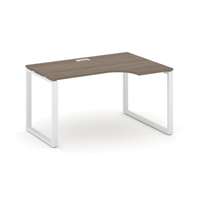 Style Project Стол рабочий эргоном. SN-6O.SPA-002(R) Вяз Благородный/Металл Белый 1580*600/980*750