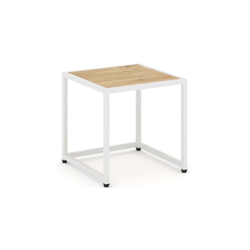 Loft Стол журнальный VR.L-SJK-40 Тиквуд Светлый/Металл Белый 400*400*400
