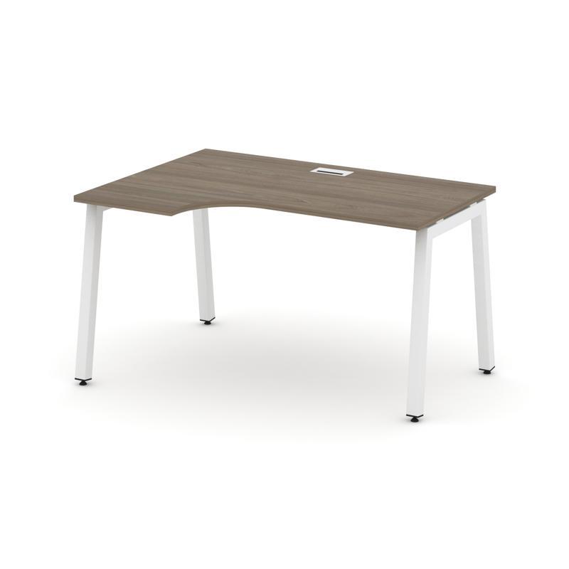 Style Project Стол рабочий эргоном. SN-5A.SPA-002(L) Вяз Благородный/Металл Белый 1580*600/980*750