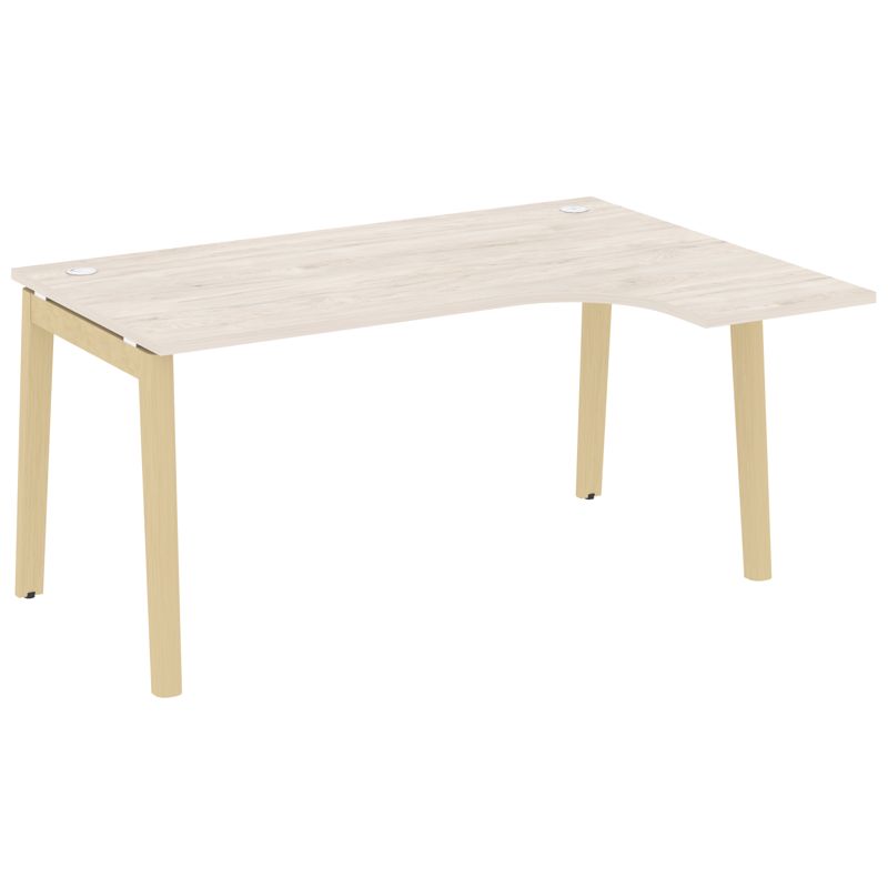 Onix Wood Стол эргономичный правый OW.SA-4 (R) Денвер Светлый/Дуб Светлый/Металл Белый 1580*1180*750