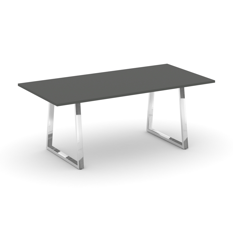 Style Project Direct Lux Стол переговорный M-SN-6T1.SPRG-198.3 Антрацит/Нержавеющая Сталь/Хром 1980*
