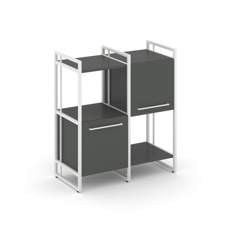 Rift Шкаф комбинированый RF.NS-005 Антрацит/Металл Белый/Белый Ручки 820*396*924