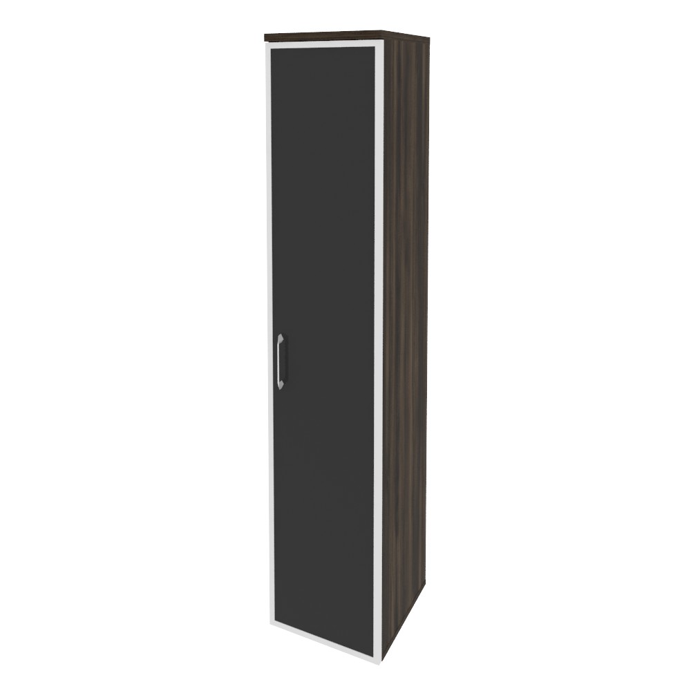 Onix Шкаф высокий узкий правый O.SU-1.10 R (R) black Дуб Мали/Стекло Black 400*420*1977