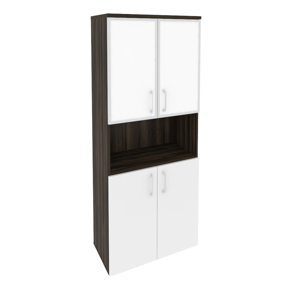 Onix Шкаф высокий широкий O.ST-1.4 R white Дуб Мали/Белый Бриллиант/Стекло White 800*420*1977