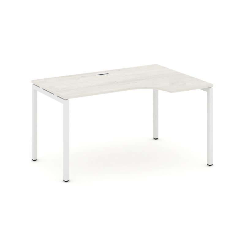 Style Project Стол рабочий эргоном. SN-4P.SPA-002(R) Дуб Наварра/Металл Белый 1580*600/980*750