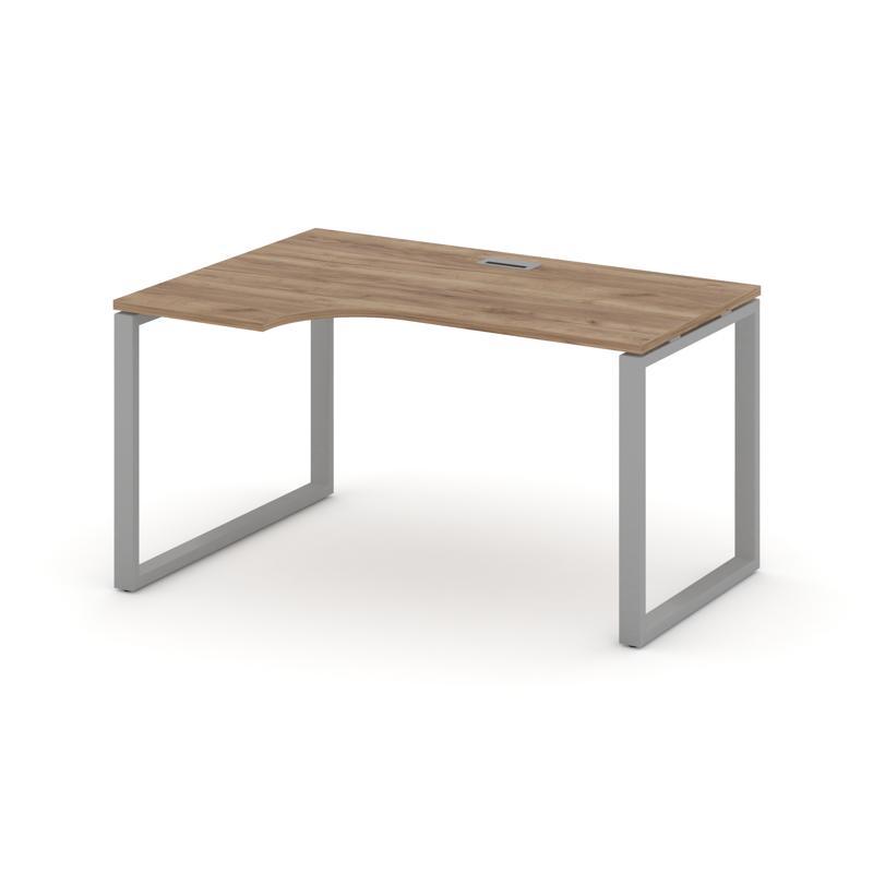 Style Project Стол рабочий эргоном. SN-6O.SPA-002(L) Дуб Табак/Металл Серый 1580*600/980*750