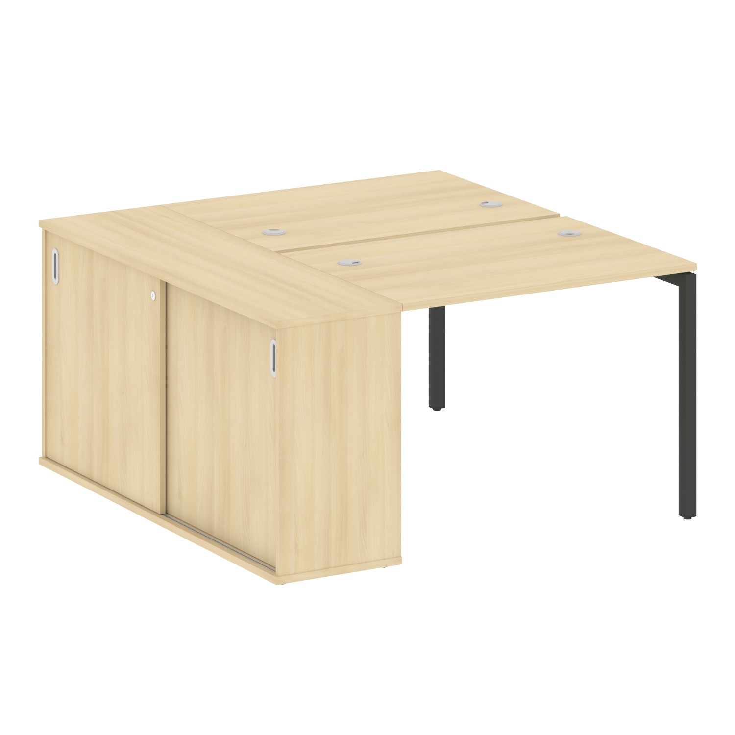 Metal System Quattro Рабочая станция с шкафом-купе на П-образном м/к 40БП.РС-СШК-1.1 Т Акация Лорка/