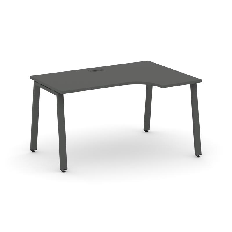 Style Project Стол рабочий эргоном. SN-6A.SPA-001(R) Антрацит/Металл Антрацит 1380*600/980*750