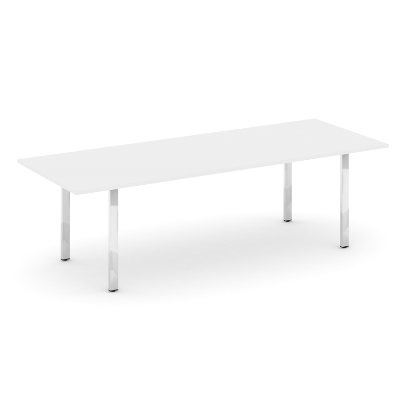 Style Project Direct Lux Стол переговорный M-SN-6P.SPRG-258.3 Белый/Нержавеющая Сталь/Хром 2580*980*