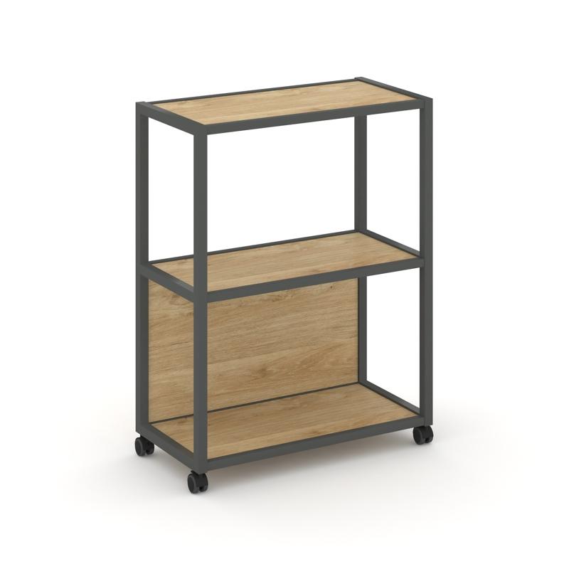 Shelf Mobile Стеллаж 3 уровня 1 секция VR.LT-STK-302.12 Тиквуд Светлый/Металл Антрацит 1200*400*1046
