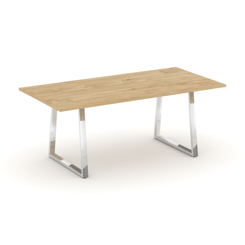 Style Project Direct Lux Стол переговорный M-SN-6T1.SPRG-198.3 Тиквуд Светлый/Нержавеющая Сталь/Хром
