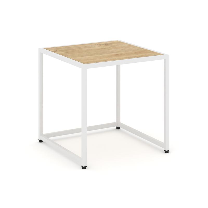 Loft Стол журнальный VR.L-SJK-50 Тиквуд Светлый/Металл Белый 500*500*500