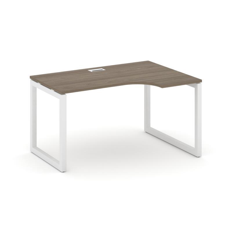 Style Project Стол рабочий эргоном. SN-5O.SPA-002(R) Вяз Благородный/Металл Белый 1580*600/980*750