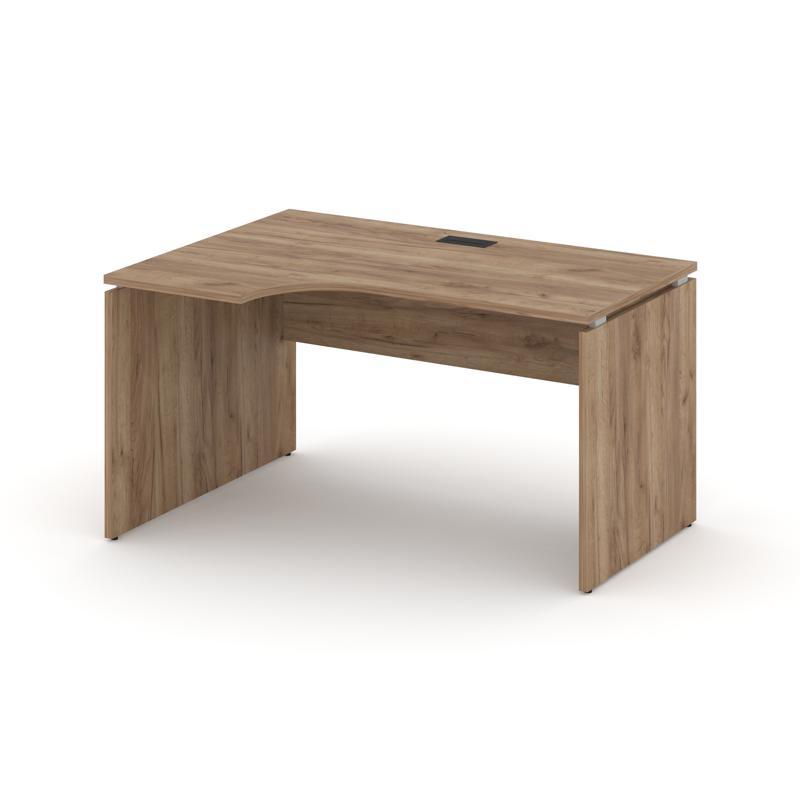 Style Project Стол рабочий эргоном. SN-D.SPA-021(L) Дуб Табак/Черная Заглушка 1380*800/980*750