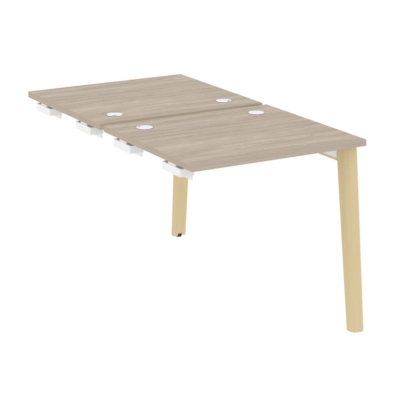 Onix Wood Стол-приставка двойной OW.D.SPR-0.7 Дуб Аттик/Дуб Светлый/Металл Белый 780*1475*750