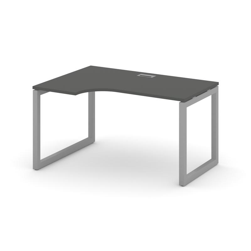 Стайл Проджект Стол рабочий эргоном. SN-5O.SPA-001(L) Антрацит NEW/Металл Серый 1380*600/980*750