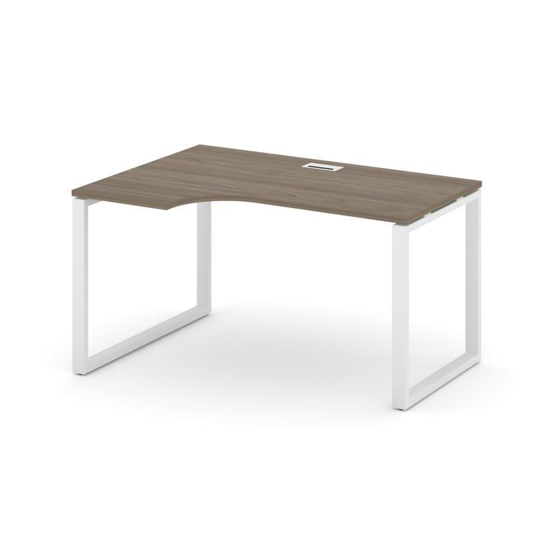 Style Project Стол рабочий эргоном. SN-6O.SPA-002(L) Вяз Благородный/Металл Белый 1580*600/980*750