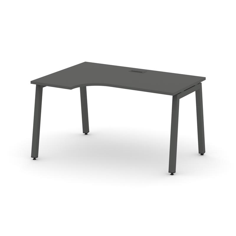 Style Project Стол рабочий эргоном. SN-5A.SPA-012(L) Антрацит/Металл Антрацит 1580*700/980*750