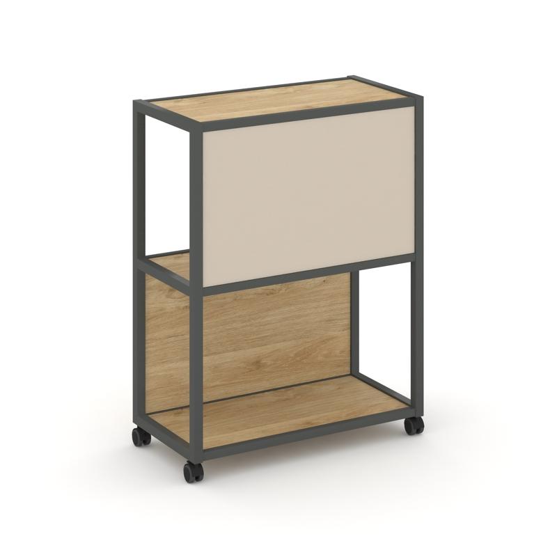 Shelf Mobile Стеллаж 3 уровня 1 секция VR.LT-STK-303.06 Тиквуд Светлый/Металл Антрацит/W-04 600*400*