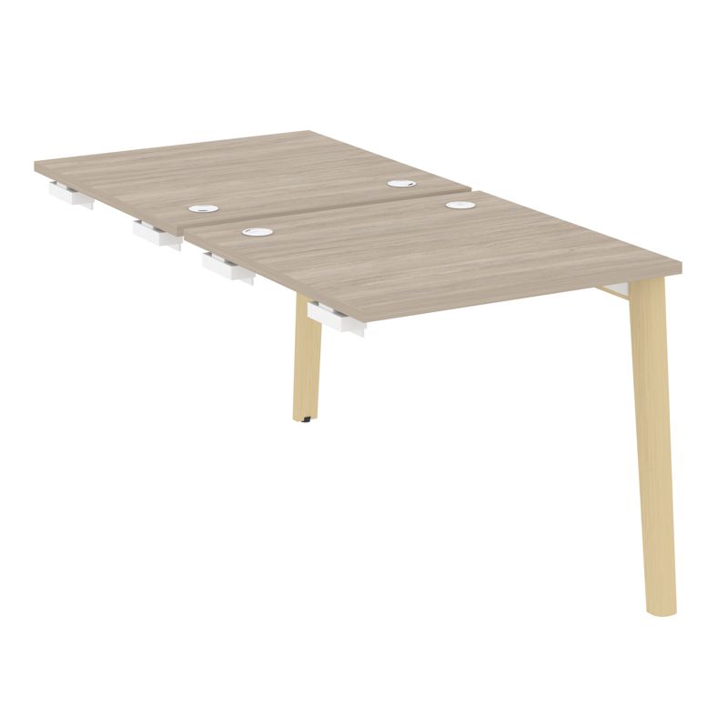 Onix Wood Стол-приставка двойной OW.D.SPR-0.8 Дуб Аттик/Дуб Светлый/Металл Белый 780*1635*750