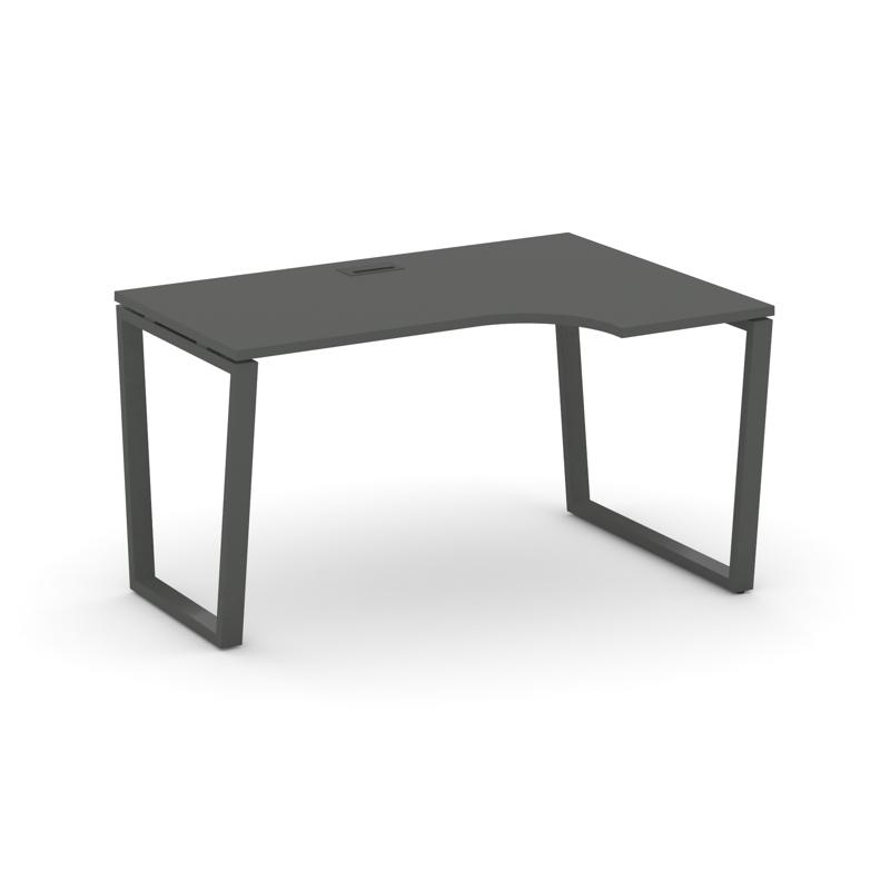 Style Project Стол рабочий эргоном. SN-6T2.SPA-011(R) Антрацит/Металл Антрацит/Черный Пластик 1380*7