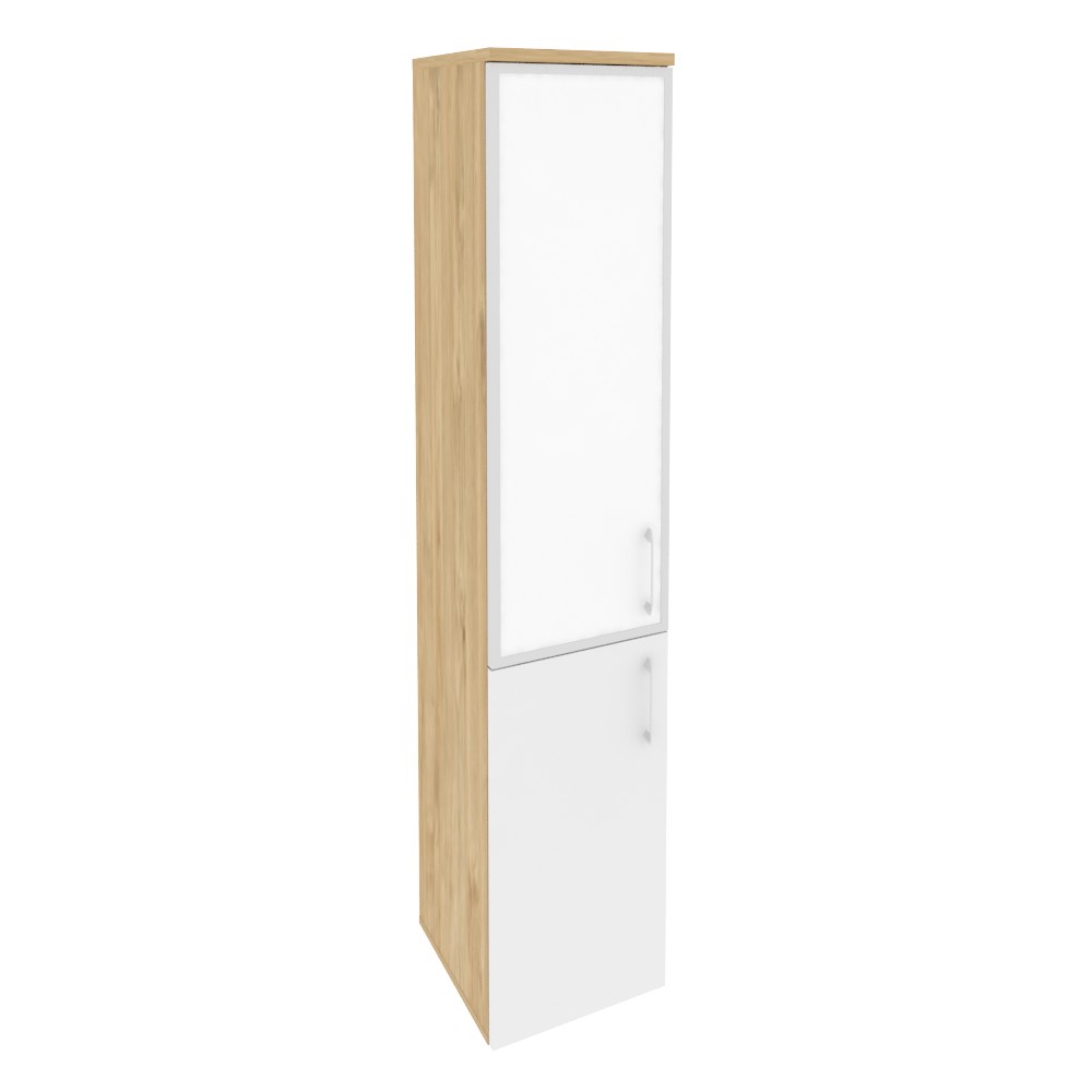 Onix Шкаф высокий узкий левый O.SU-1.2 R (L) white Тиквуд Светлый/Белый Бриллиант/Стекло White 400*4
