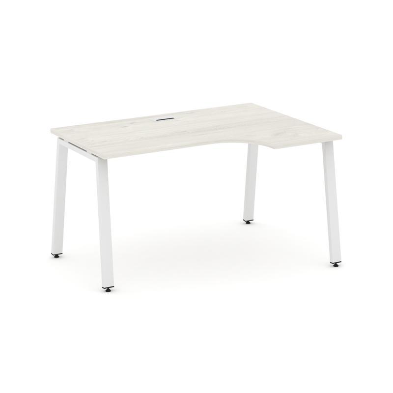 Style Project Стол рабочий эргоном. SN-6A.SPA-001(R) Дуб Наварра/Металл Белый 1380*600/980*750