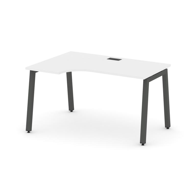 Style Project Стол рабочий эргоном. SN-5A.SPA-002(L) Белый/Металл Антрацит 1580*600/980*750