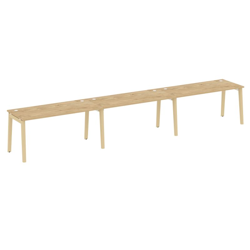 Onix Wood Рабочая станция OW.RS-3.4.7 Тиквуд Светлый/Дуб Светлый/Металл Белый 4740*720*750