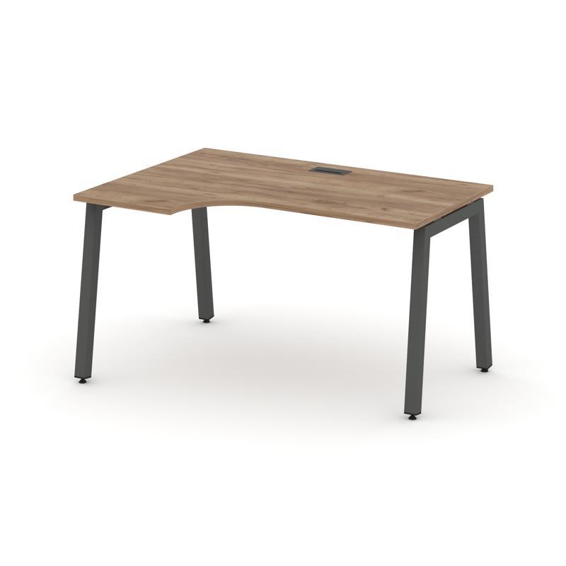 Style Project Стол рабочий эргоном. SN-5A.SPA-002(L) Дуб Табак/Металл Антрацит 1580*600/980*750