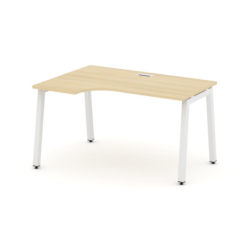 Style Project Стол рабочий эргоном. SN-5A.SPA-002(L) Акация Лорка/Металл Белый 1580*600/980*750