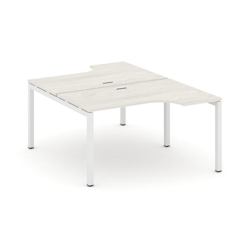 Style Project Рабочая станция эргоном. SN-5P.DRPA-002 Дуб Наварра/Металл Белый 1580*1232/1992*750