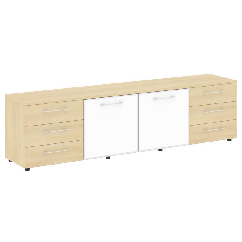 Yalta Тумба модульная LT.TS-4.2 white Акация Лорка/Стекло White 2188*450*580