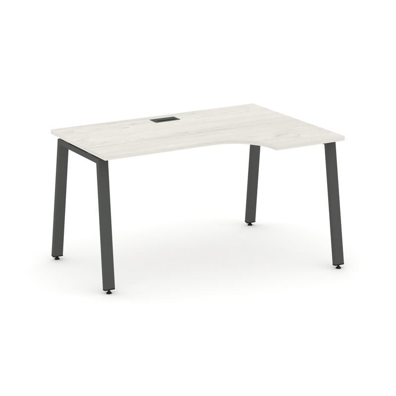 Style Project Стол рабочий эргоном. SN-6A.SPA-001(R) Дуб Наварра/Металл Антрацит 1380*600/980*750