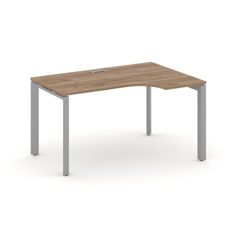 Style Project Стол рабочий эргономичный SN-59P.SPA-002(R) Дуб Табак/Металл Серый/Серебро Заглушка 15
