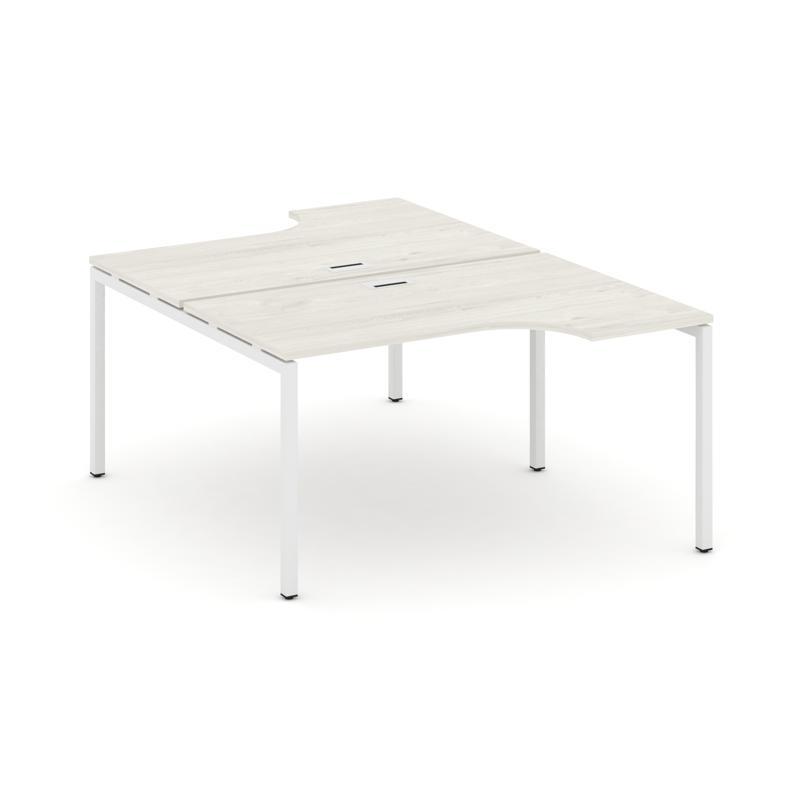 Style Project Рабочая станция эргоном. SN-4P.DRPA-002 Дуб Наварра/Металл Белый 1580*1232/1992*750