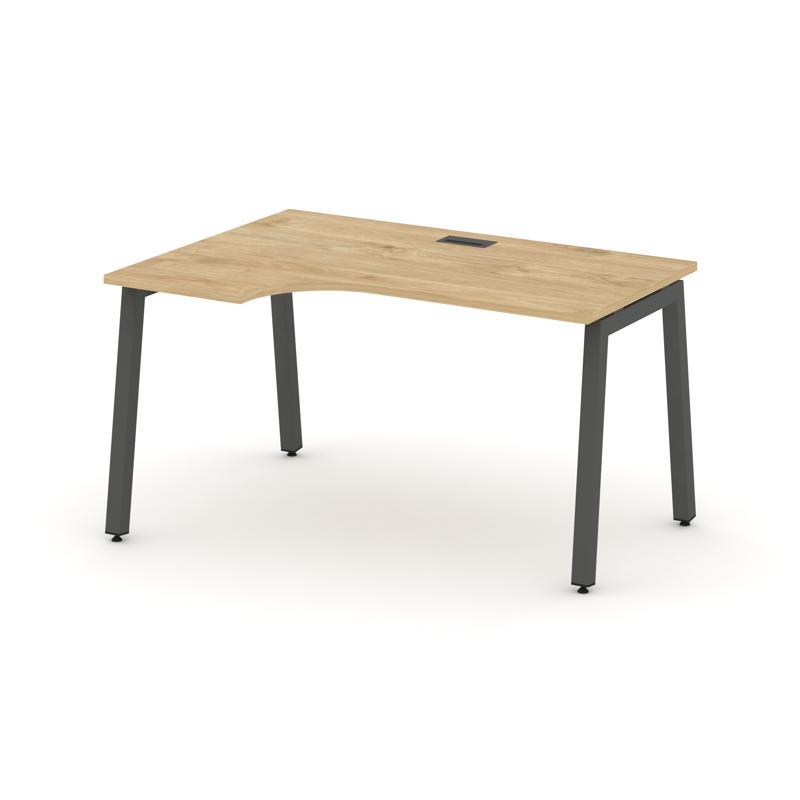 Style Project Стол рабочий эргоном. SN-5A.SPA-002(L) Тиквуд Светлый/Металл Антрацит 1580*600/980*750