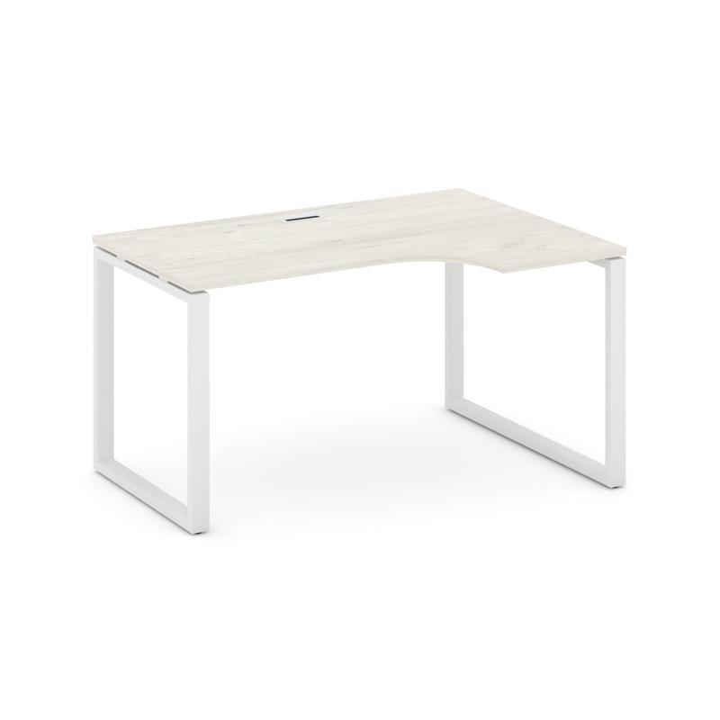 Style Project Стол рабочий эргоном. SN-6O.SPA-001(R) Дуб Наварра/Металл Белый 1380*600/980*750